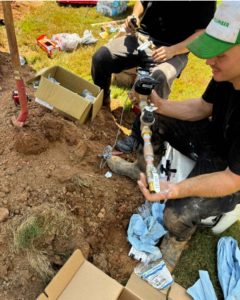 True Plumbing Heating Cooling Technician Prepping Water Meters Shut Off Valve And Prvs