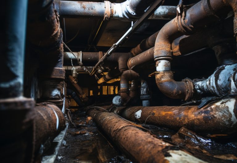 Old Rusted Water Pipes Leaking