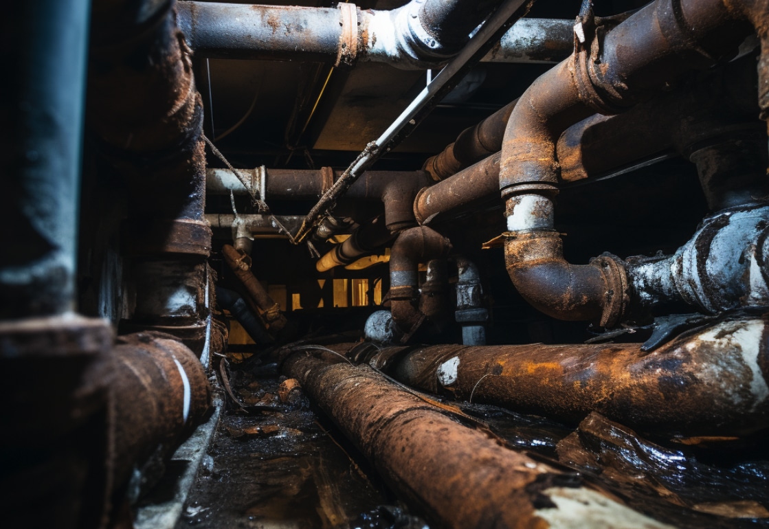 Old Rusted Water Pipes Leaking