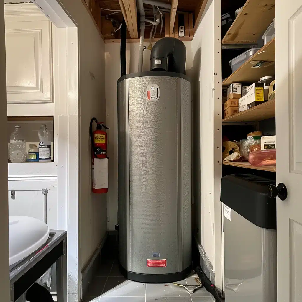 water heater in a utility room